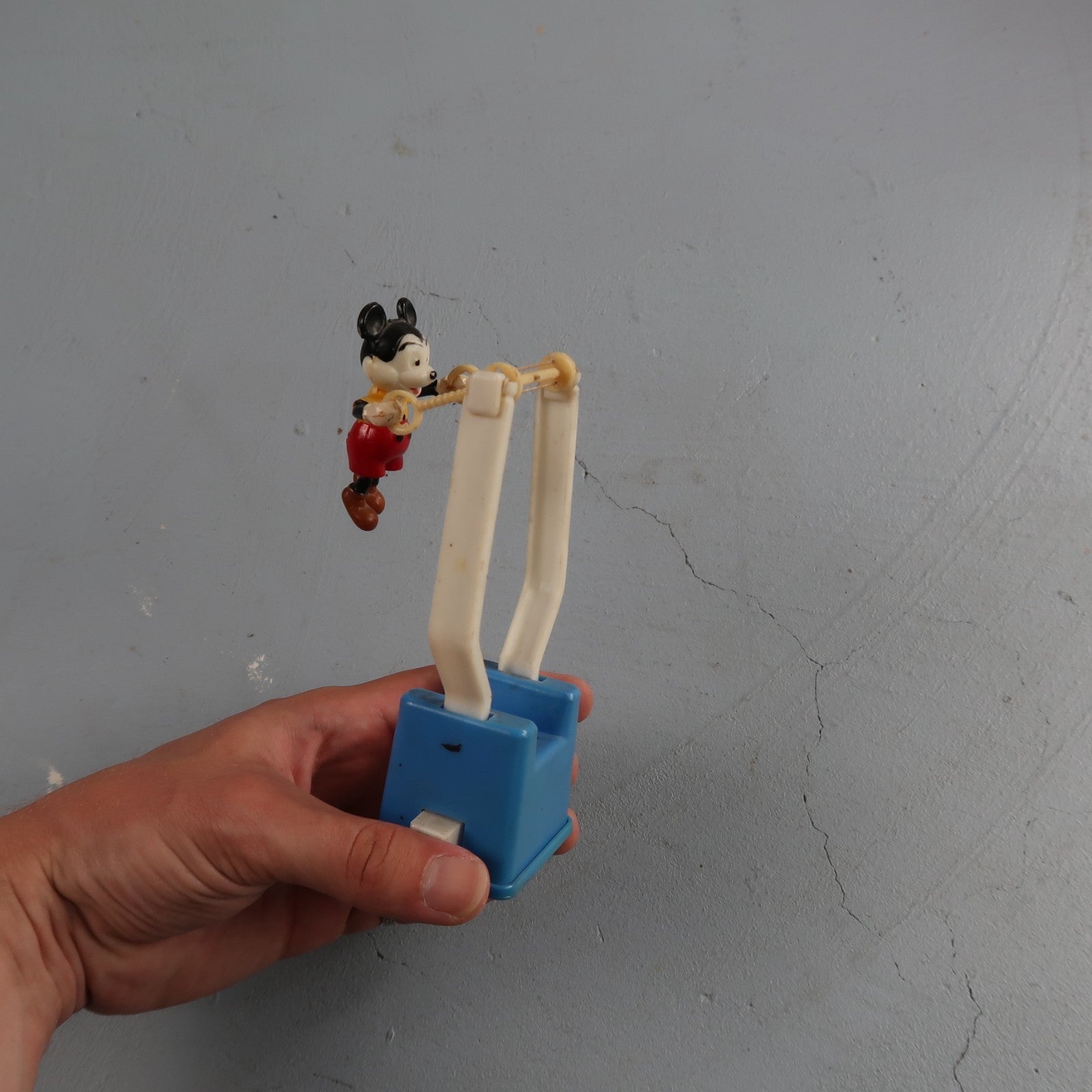 Kohner 1960 Mickey Mouse Tricky Trapeze Push Puppet Toy Vintage Disney No. 4995