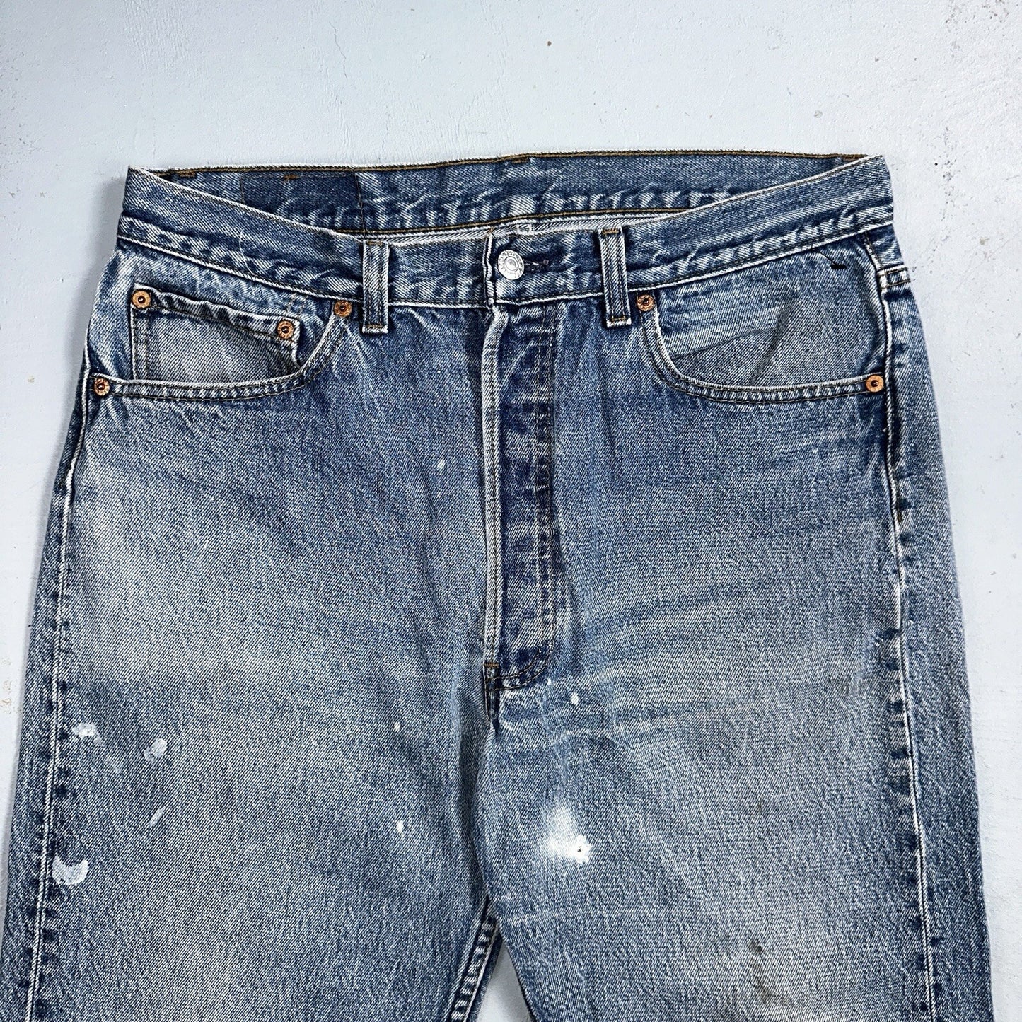 Levis 501 Vintage 90s USA 80s XX Straight Leg Jeans 35x36 Light Wash Act 32x31