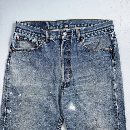 Levis 501 Vintage 90s USA 80s XX Straight Leg Jeans 35x36 Light Wash Act 32x31