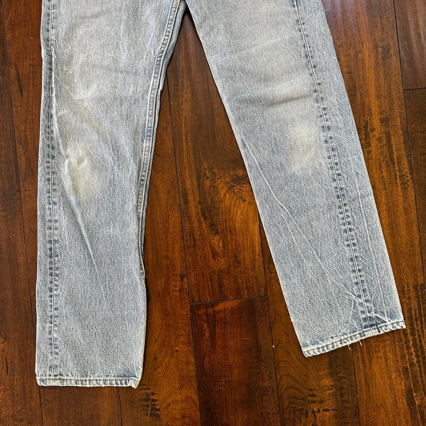 VTG 90s Levis 501 Button Fly 32x34 USA Tag Jeans Straight Wash Blue XX Act 29x29