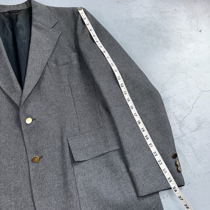 VTG Mens 2 PC Suit 44L Jacket Coat Vest Gray Levis Panatela Wool 80s