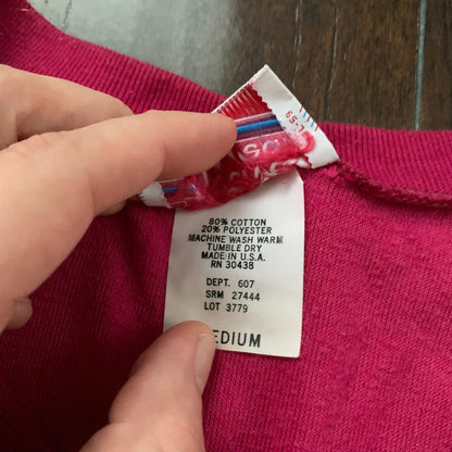 Vintage 80s Women's Pink Red Poly Jumpsuit Jumper 2pc Medium Juicy