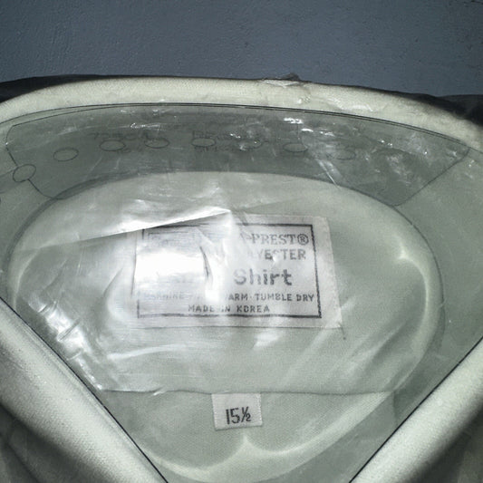 Vintage 1970's Sears Perma-Prest Green Dress Casual Knit Long Sleeve Polo Shirt