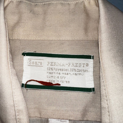 VTG 60s 70s Paint Stained Sears Perma Prest Short Sleeve Camp Shirt 16 Thrashed