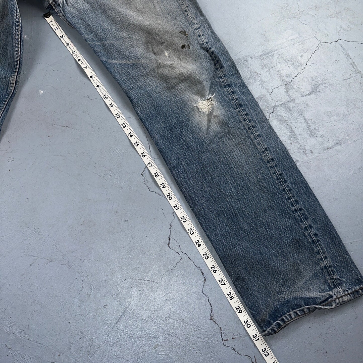 Levis 501 Vintage 90s USA XX Straight Leg Jeans Blue Thrashed 36x36 Act 33x31