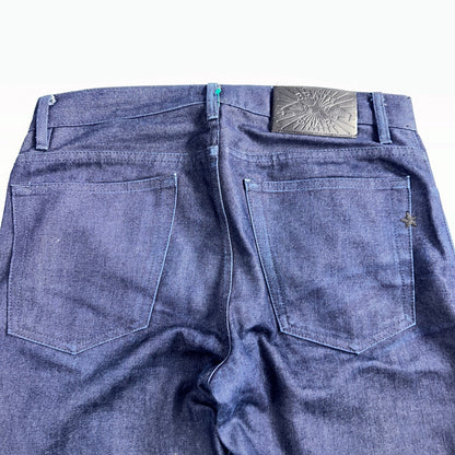 Brave Star Jeans Mens 34 Blue Selvedge Cone Denim Dark Wash Slim Straight USA