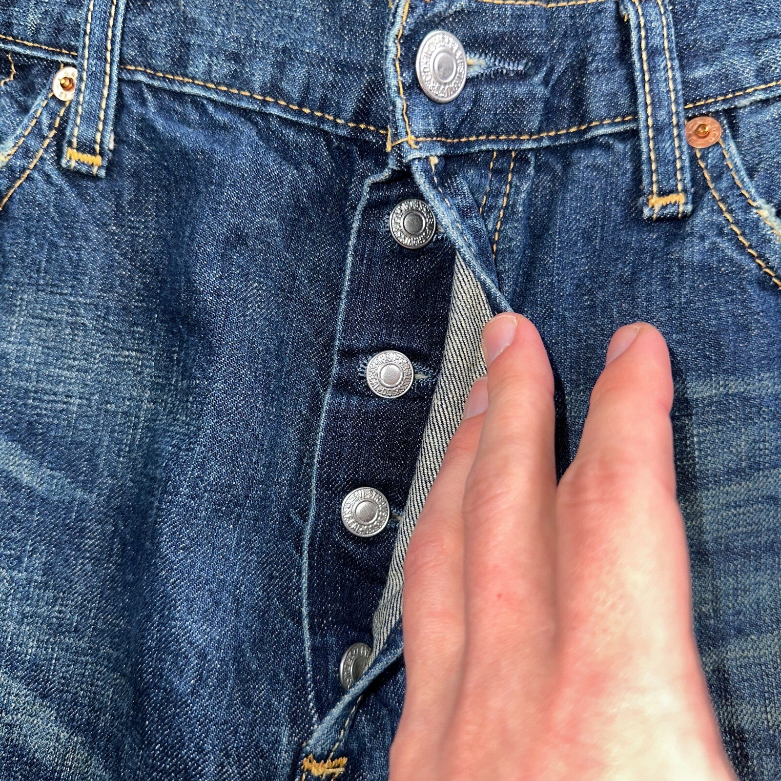 Levis 501 Vintage 90s XX Straight Leg Jeans Y2K Med Wash 34x34 Act 33x34