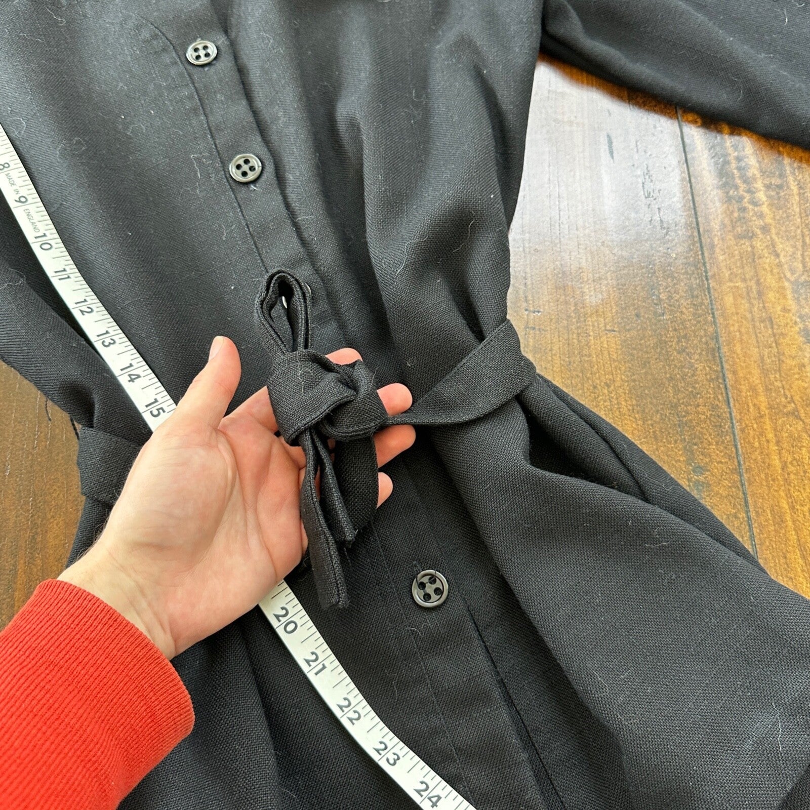 Vintage 90s DonnKenny Cardigan Sweater Jacket Black Bell Sleeves M Button Up