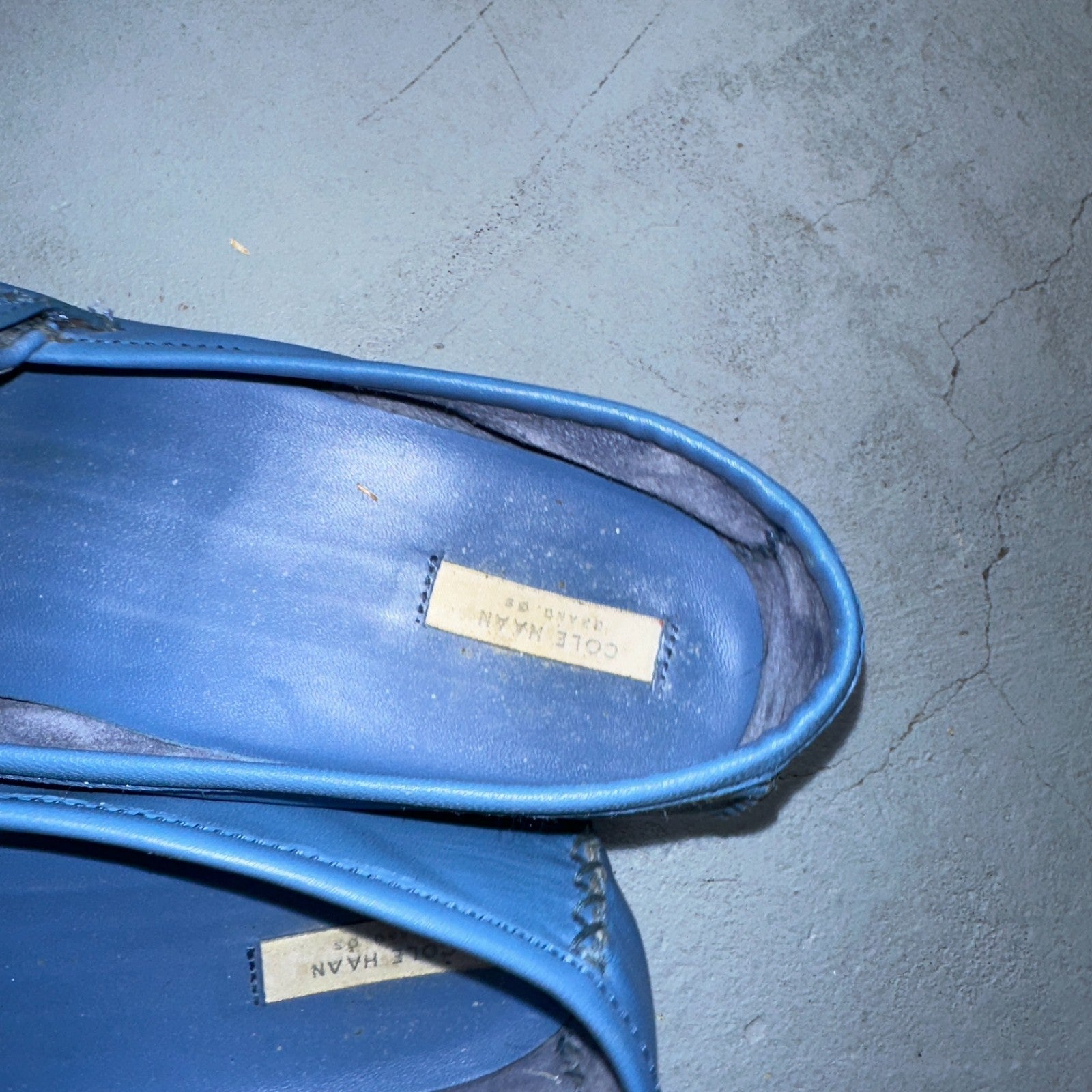 Cole Haan Women's Leather Tassel Loafers Size 9.5 B Blue Baby Cute Summer