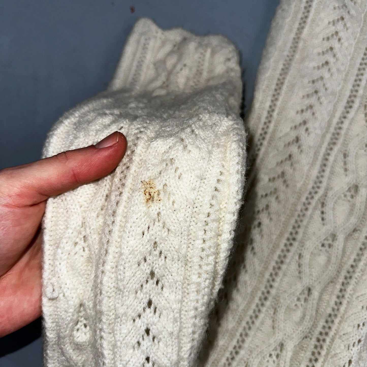 Vintage Wintuk Off White Cardigan Granny Sweater Button Front Orlon Acrylic Long