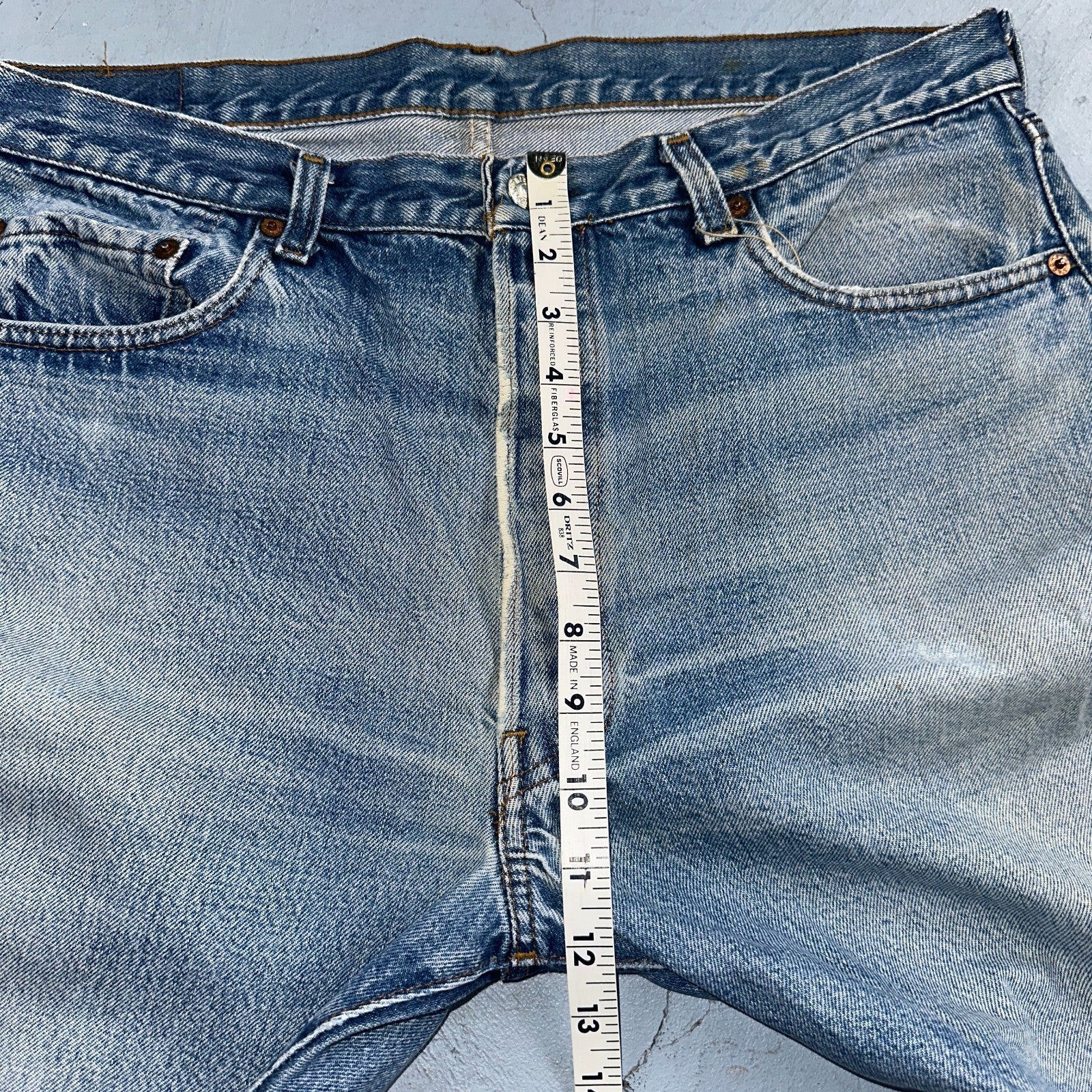 Levis 501 Vintage 80s Redline Selvedge USA XX Jeans Light Wash Worn Act 35x30