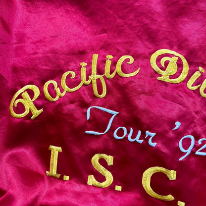 VTG 90s GTX Pacific Divison Satin Bomber Jacket USA Rare 80s ISCA Dale Arnold