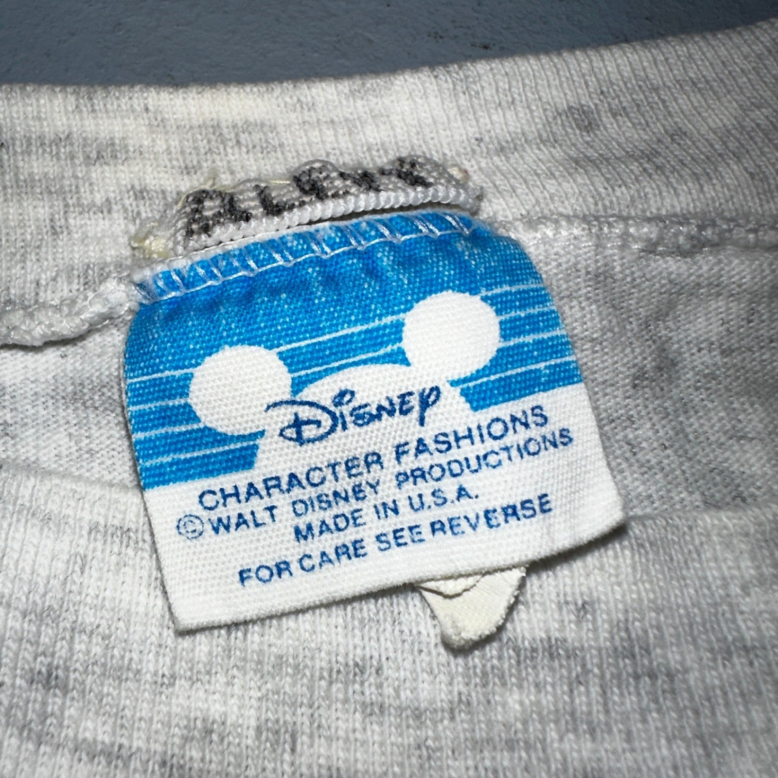 Disney Mickey Mouse VTG T Shirt Colorblock Gray Small Cute Graphic 80s Fun