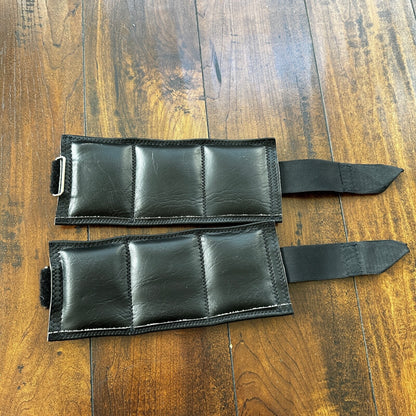 Elmer's Ankle Wrist Weights 3 lb Each 2 Vintage Black Leather Made in USA 1950s