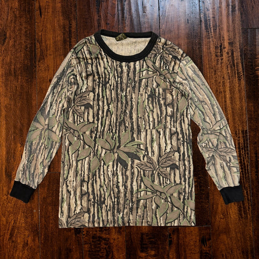 VTG Ranger Real Tree Long Sleeve Shirt Hunting Camouflage USA 90s Single Stitch