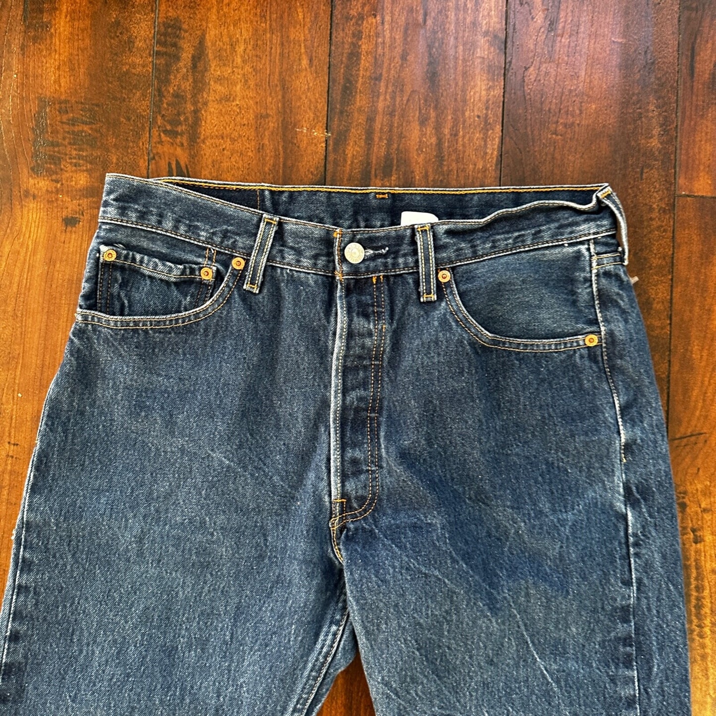 VTG Levis 501 XX Button Fly 90s Y2K Jeans Denim Straight Capri 34x30 Act 31x25