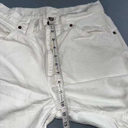 Vintage 90s Levis 950 White Denim Orange Tab Relaxed Shorts 7 High Waist