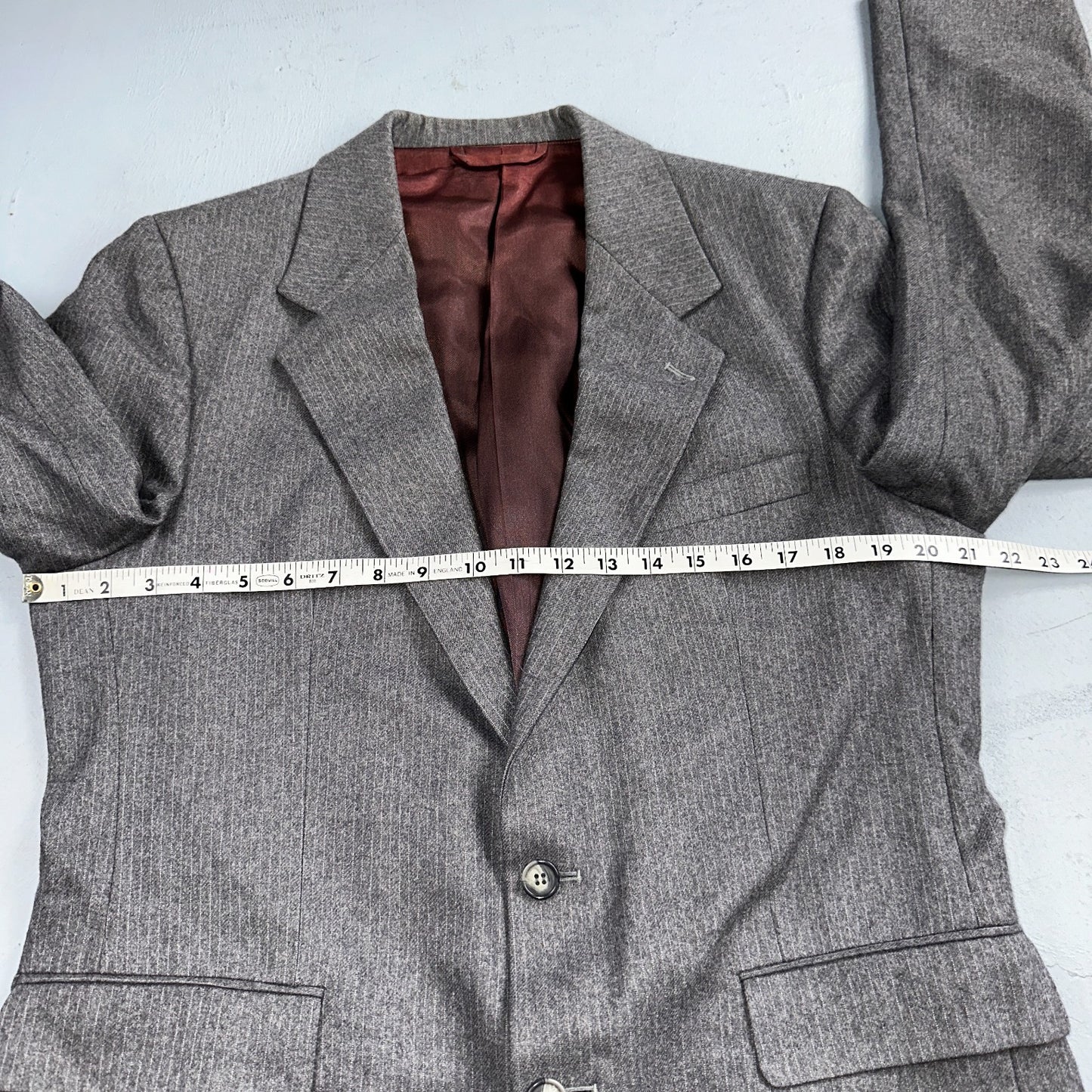 VTG Mens 2 PC Suit 41 Jacket Coat Pants Gray Rockabilly 80s Egon Von Furstenberg