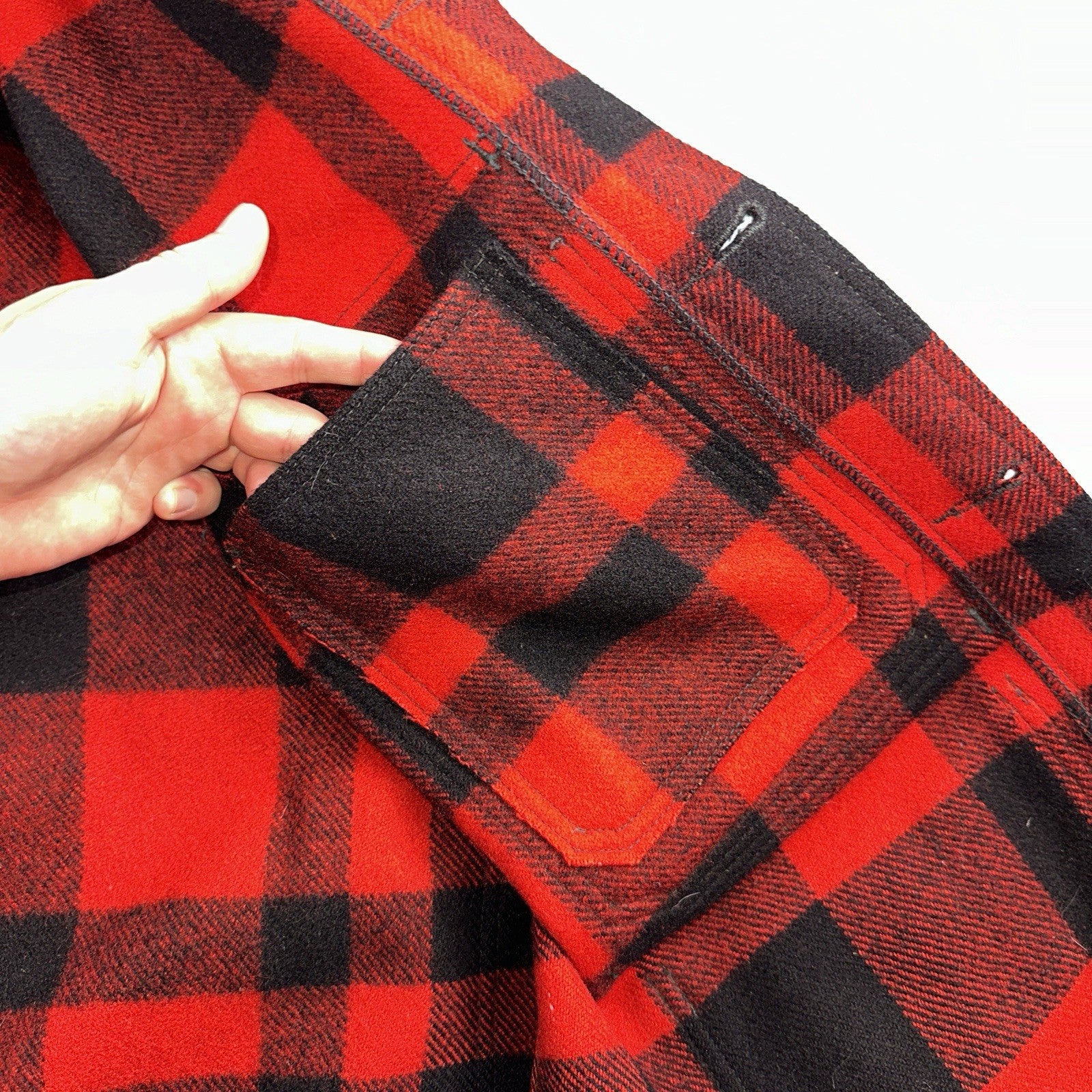 Filson Union 1940s Wool Mackinaw Cruiser Jacket Red Plaid VTG USA 40s 50s Rare