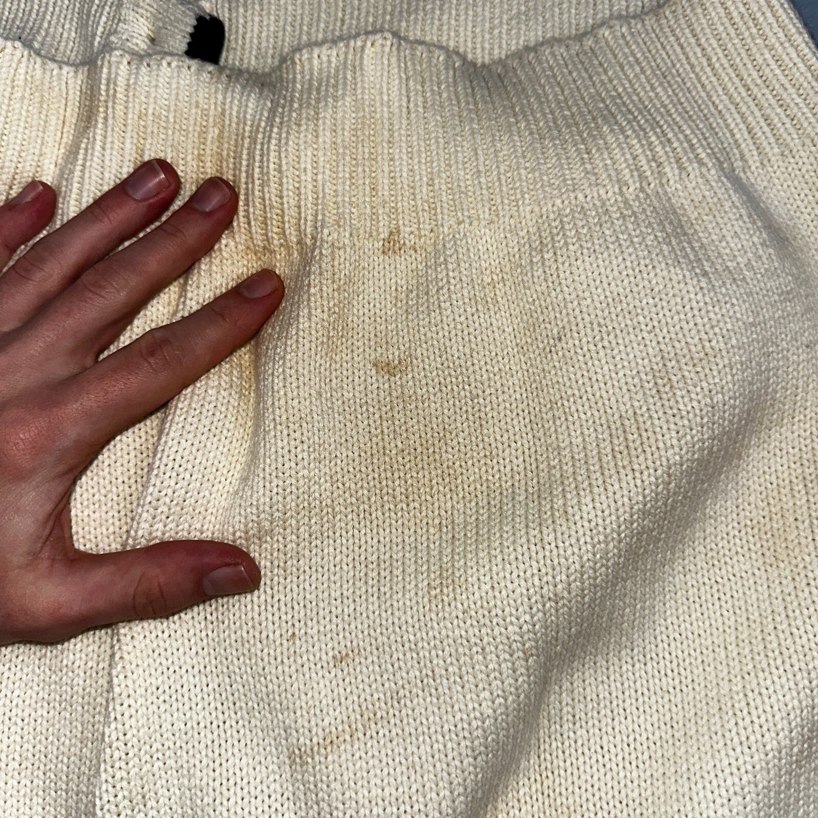 VTG John Ashford Pure 100% Cotton Cardigan Sweater Size Large Ivory White