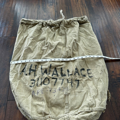 VTG WWII Canvas Garment Laundry Bag Rare Military Denim 1940s 40s 50s Stencil