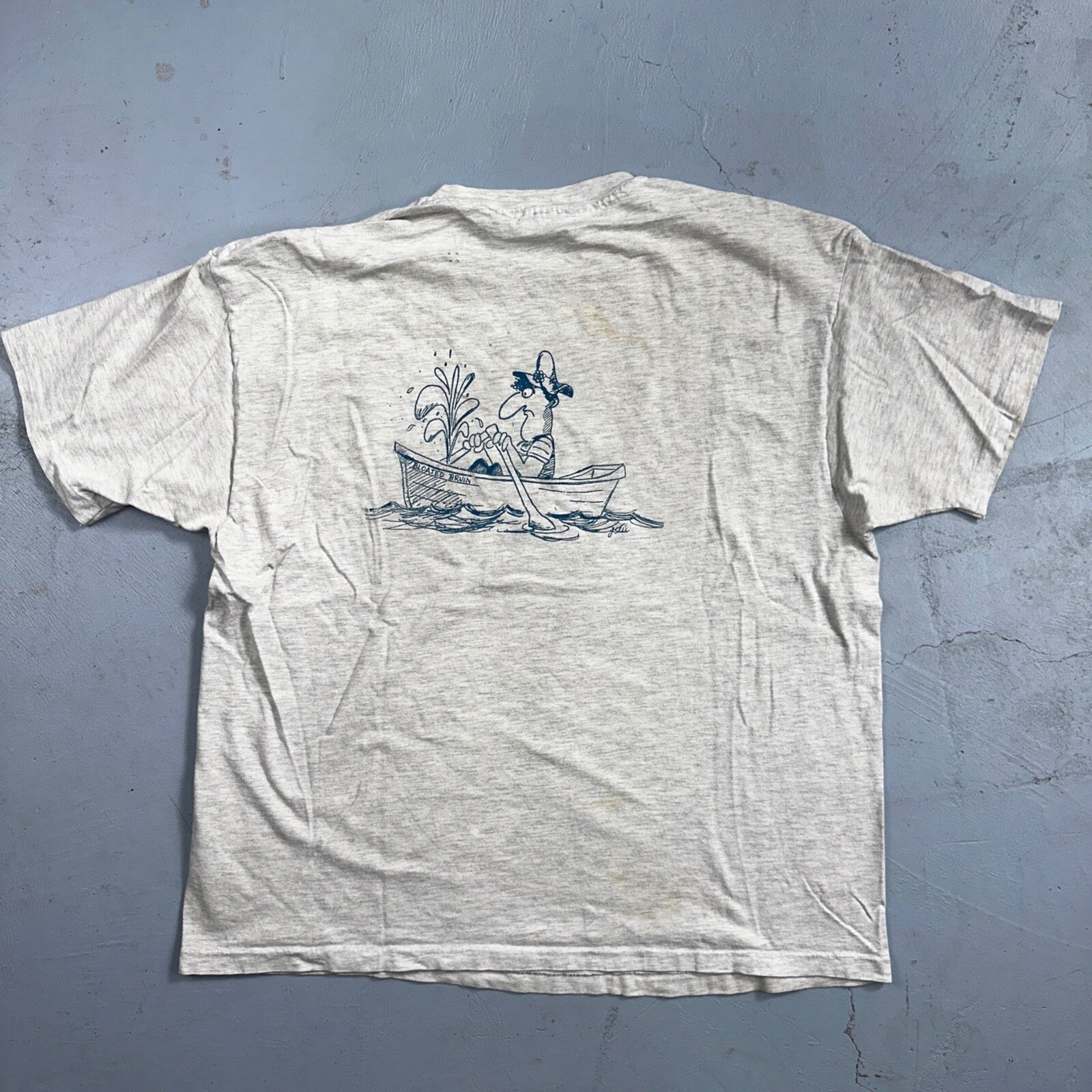 Raft Racing Hanes 90s VTG T Shirt Single Stitch Blank Funny Swimming Sports