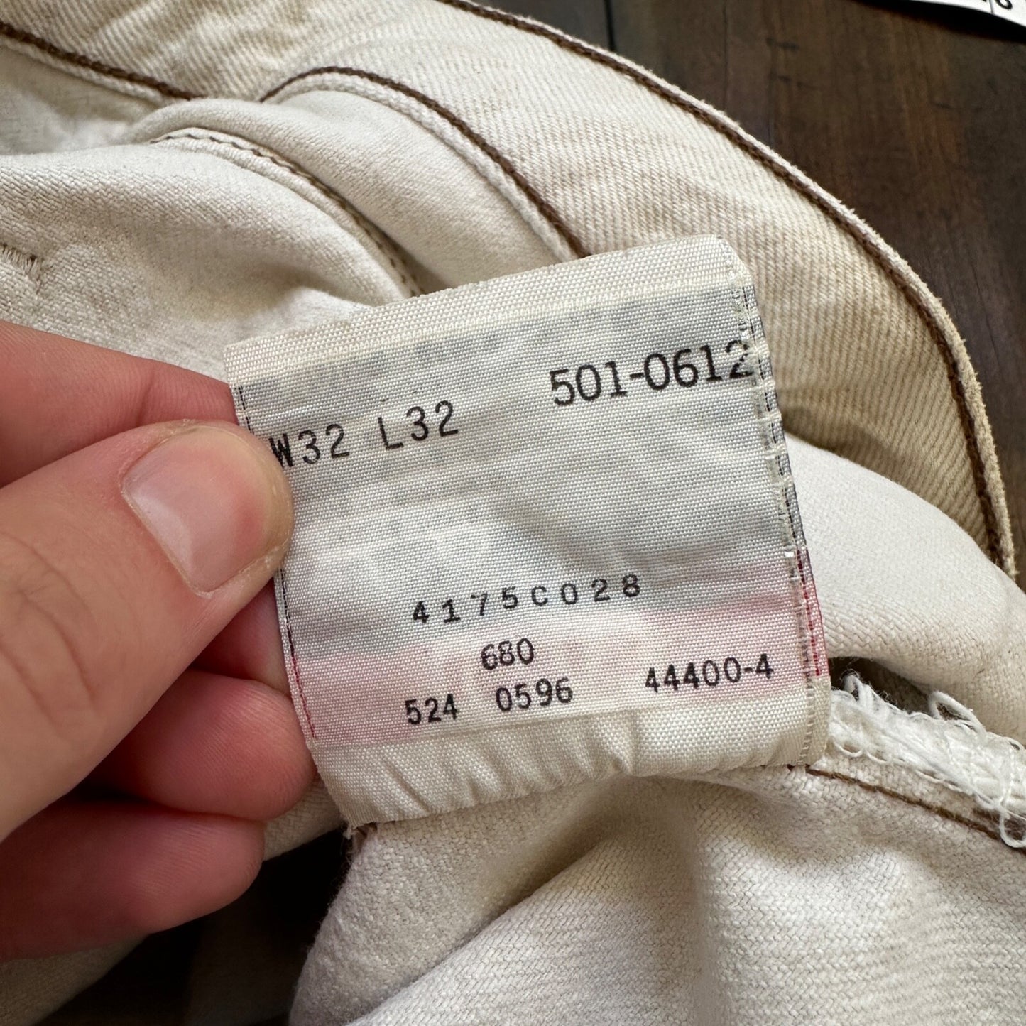 VTG 90s Levis 501 Button Fly 32x32 USA Tag Jeans Straight Wash White Act 30x31