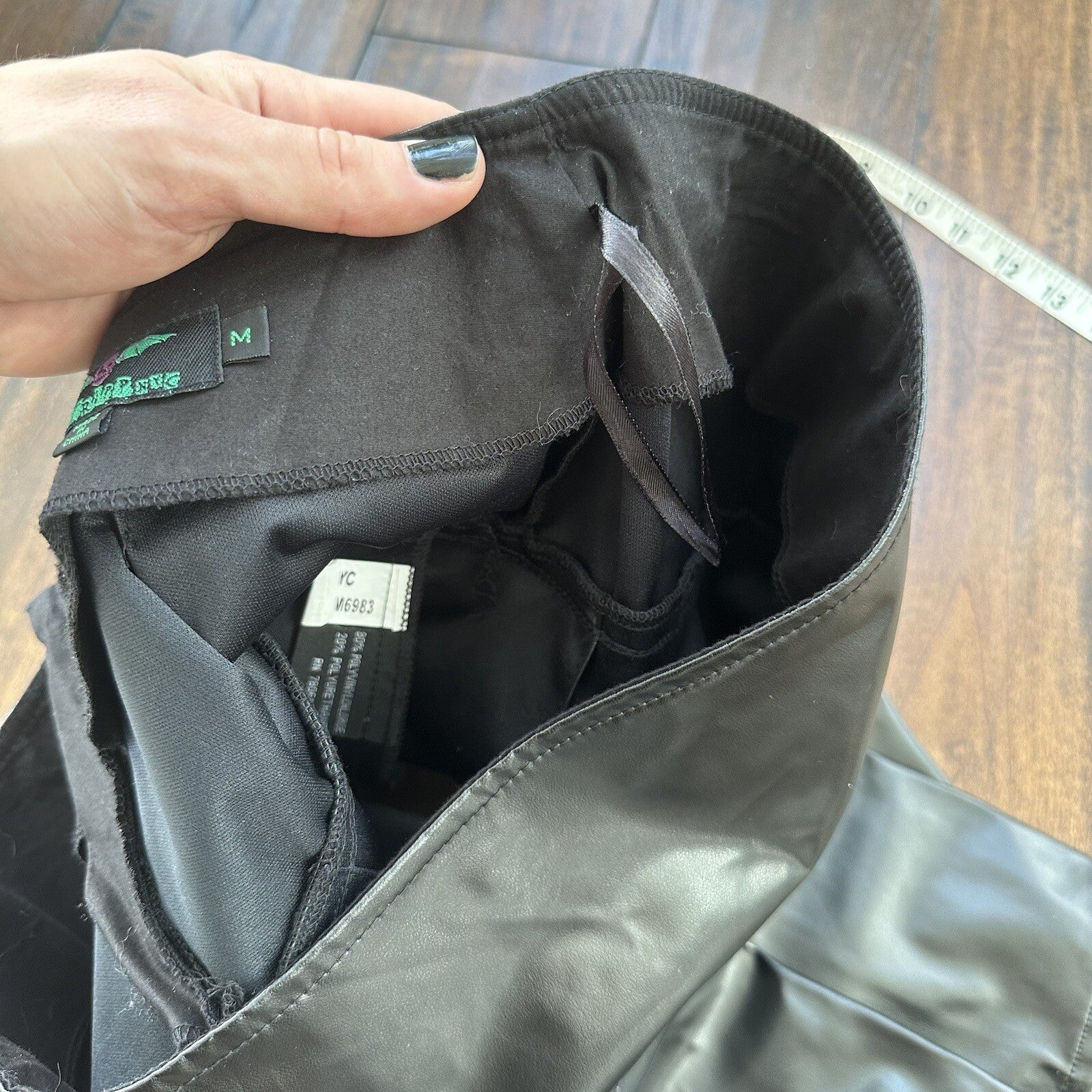 Tripp NYC Vintage M Black Faux Leather Goth Punk Mini Skirt Rare Grunge Y2K 90s