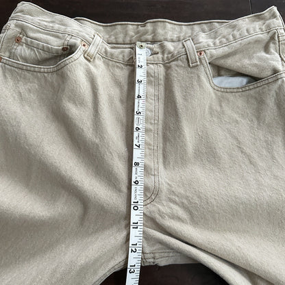 Vintage Levis 501 XX Button Fly 90s 38x34 80s Tag Act 35x34 Tan Cream Bleach