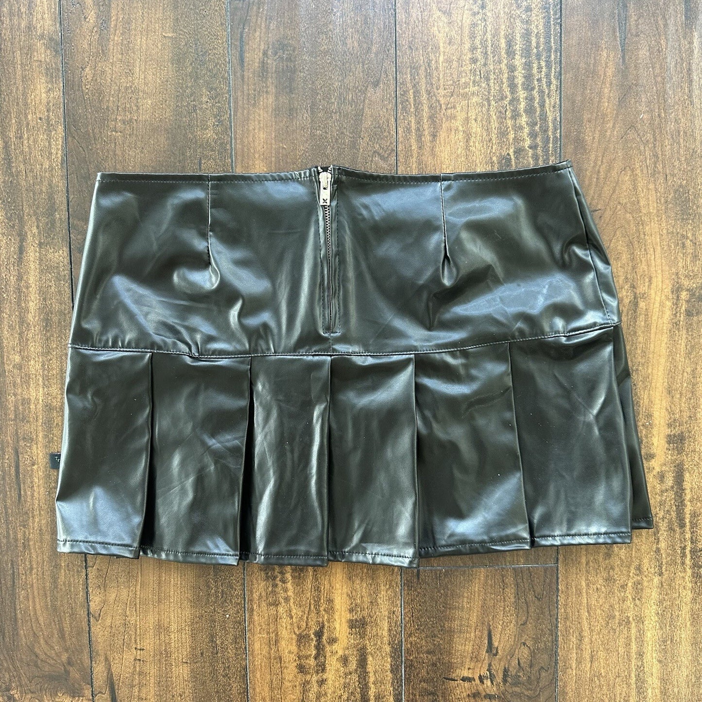 Tripp NYC Vintage M Black Faux Leather Goth Punk Mini Skirt Rare Grunge Y2K 90s