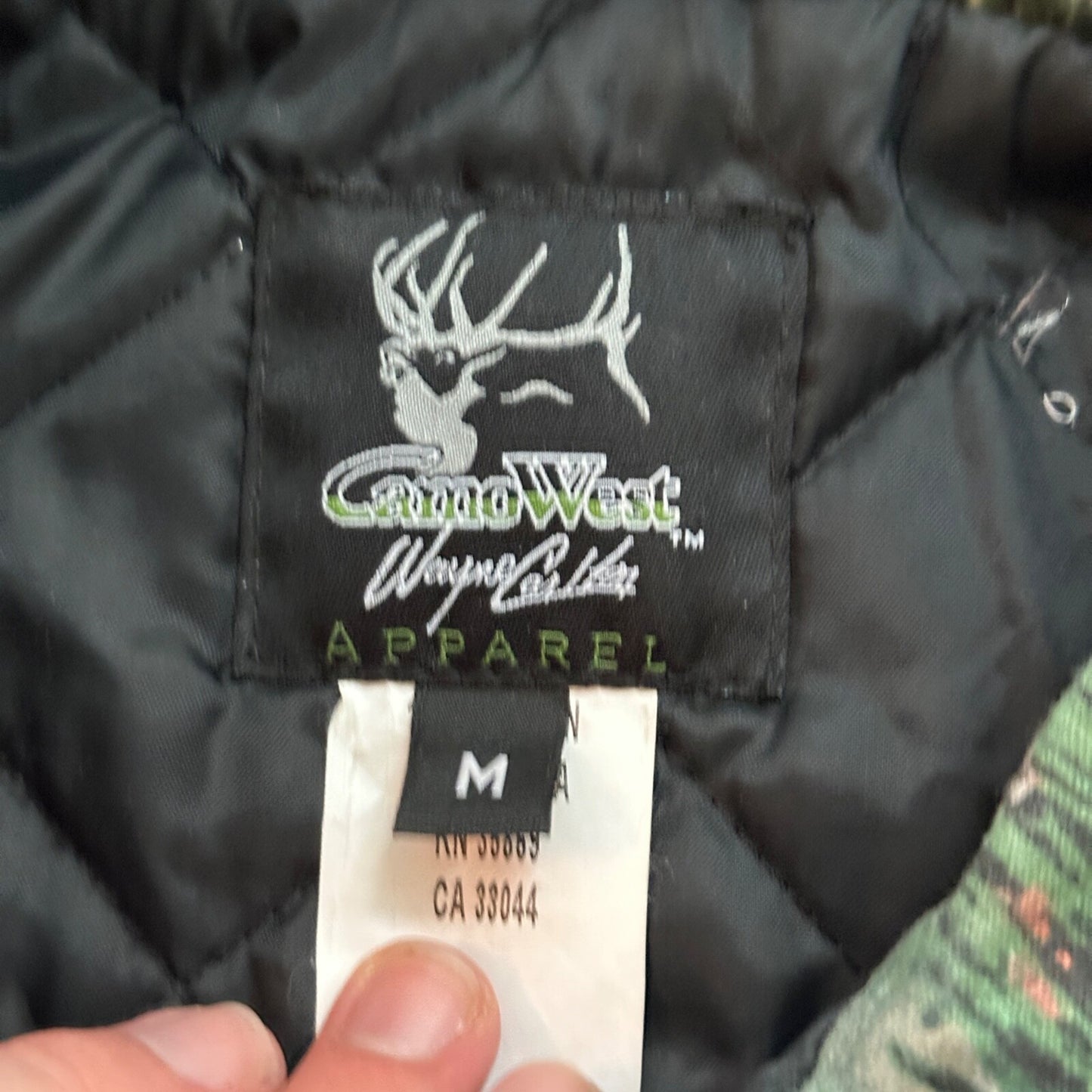 VTG West Camo Leaf Advanced Fleece Jacket Rain Coat Mens M 2004 PineTree Tree