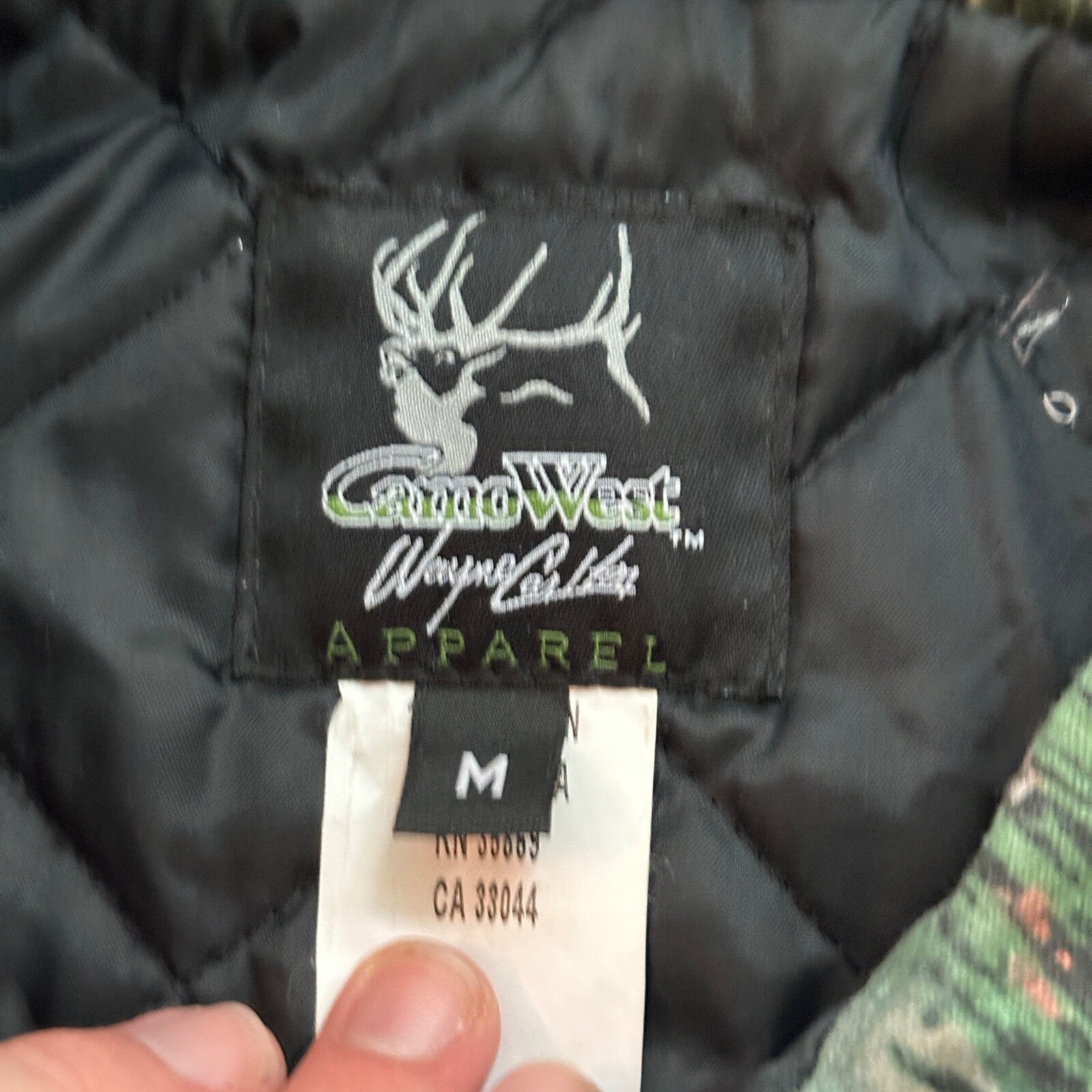 VTG West Camo Leaf Advanced Fleece Jacket Rain Coat Mens M 2004 PineTree Tree