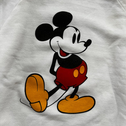 VTG 80s Mickey Mouse Sweatshirt USA L Mens White Pullover Crewneck 1980s