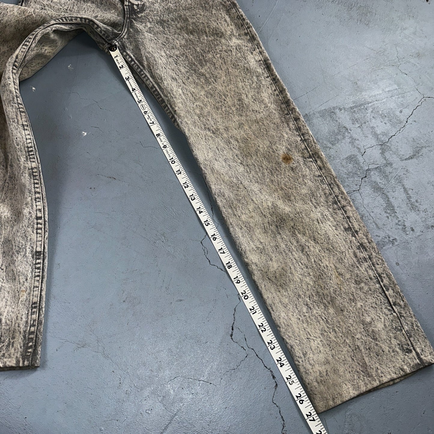 Levis 501 Vintage 80s USA XX Straight Leg Jeans Gray Acid Wash 28x30 Act 26x27