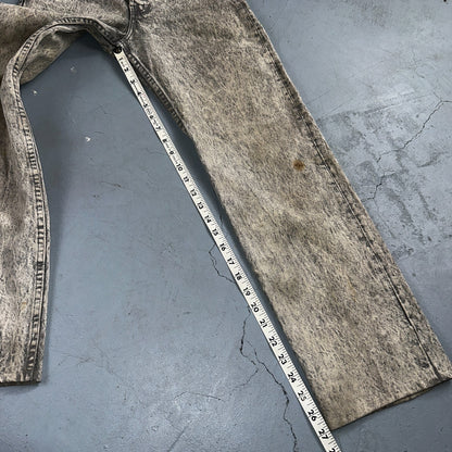 Levis 501 Vintage 80s USA XX Straight Leg Jeans Gray Acid Wash 28x30 Act 26x27