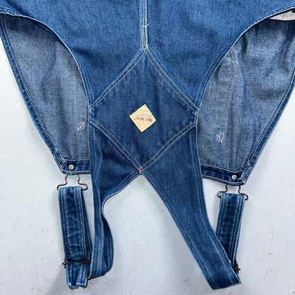 Big Mac Authentic Workwear Men's Bib Overalls 42x30 VTG Wash Blue Jean Denim