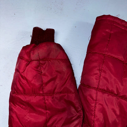 Haband Jacket Mens Red Barn Chore Puffer Coat Hood Zip Up Scovill 70s Fur Lined