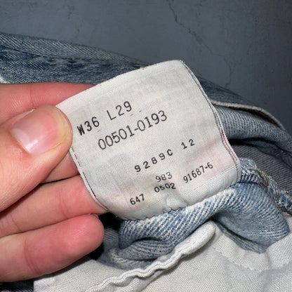 Levis 501 Vintage 90s XX Straight Leg Mexico Jeans 36x29 Light Wash Act 35x28