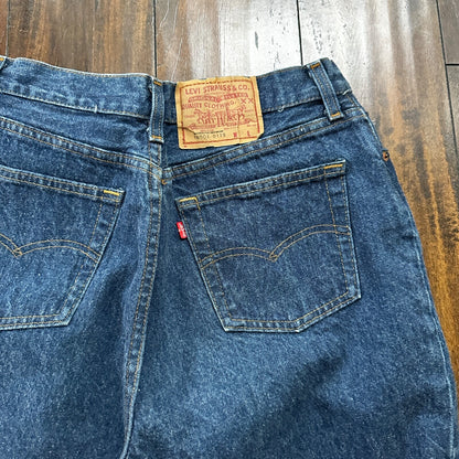 Vintage Levis 501 Jeans Womens 28x28 Denim USA Dark Wash Tapered 18501-0115