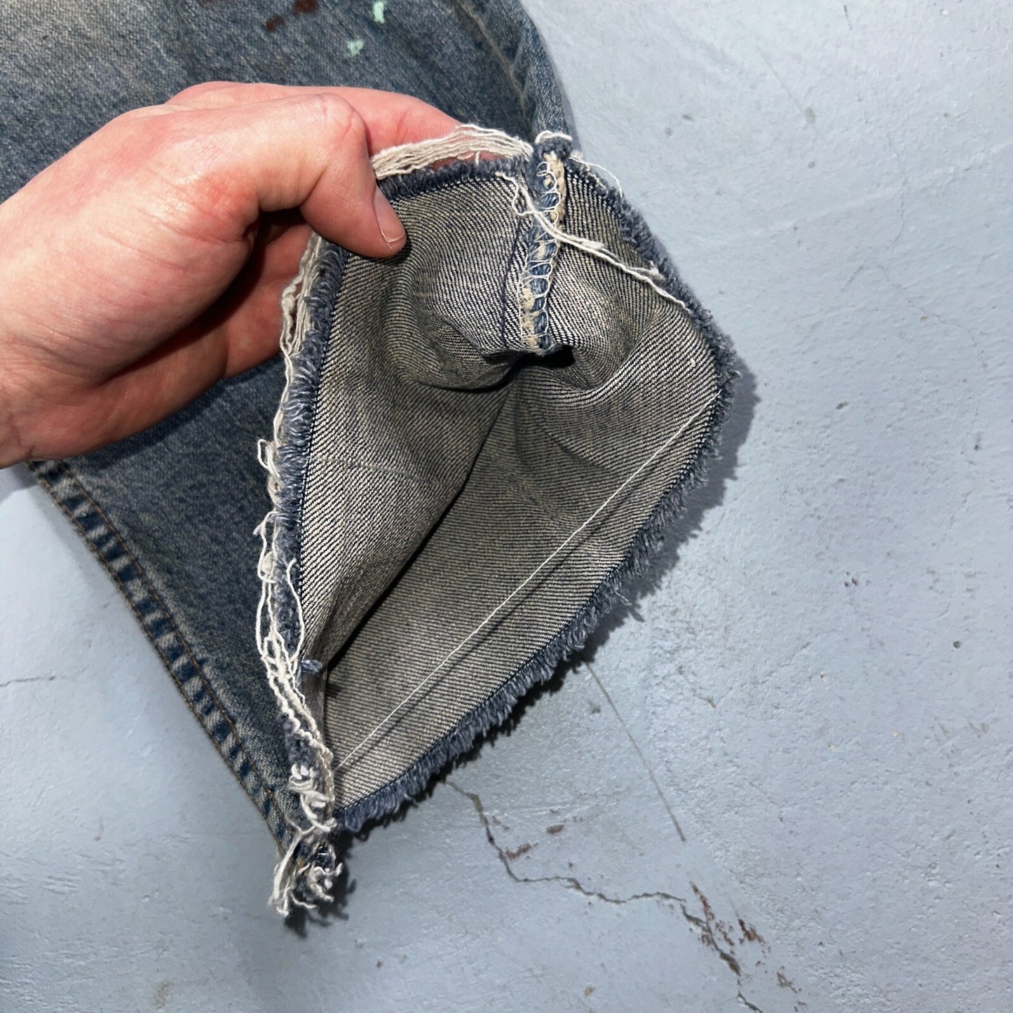 Levis 505 Vintage 90s USA XX Jeans Blue 501 Thrashed Med Wash 36x36 Act 36x30