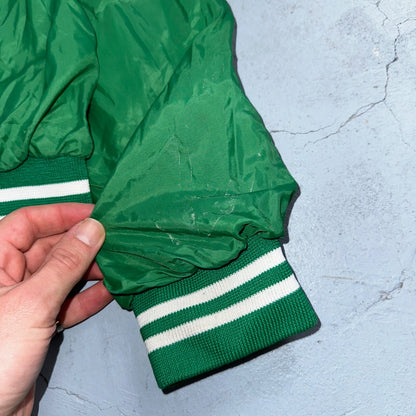 Vintage East Bay Classic Starter Satin Jacket Nylon 80s Green Chainstitch Cars
