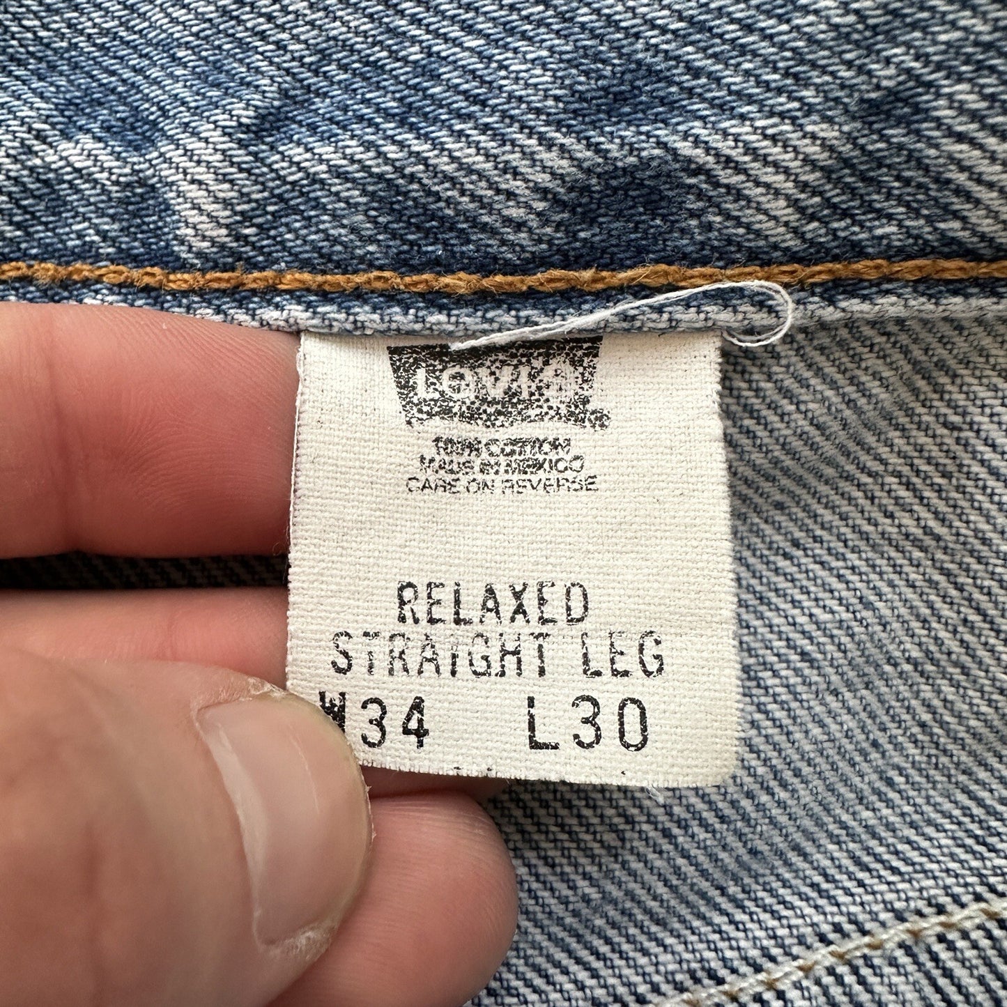 Levis Jeans Mens 34x30 Blue Relaxed Fit Straight Leg VTG 501 Denim Y2K 90s 32x26