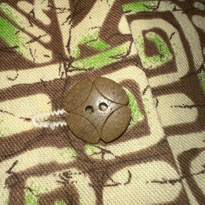 1950s Cotton Hawaiian Green Short Sleeve Button Down Shirt Rockabilly 50s Boxy