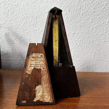 Hollande Angleterre Improved Maelzel Metronome Windup Wood Vtg Antique Paris