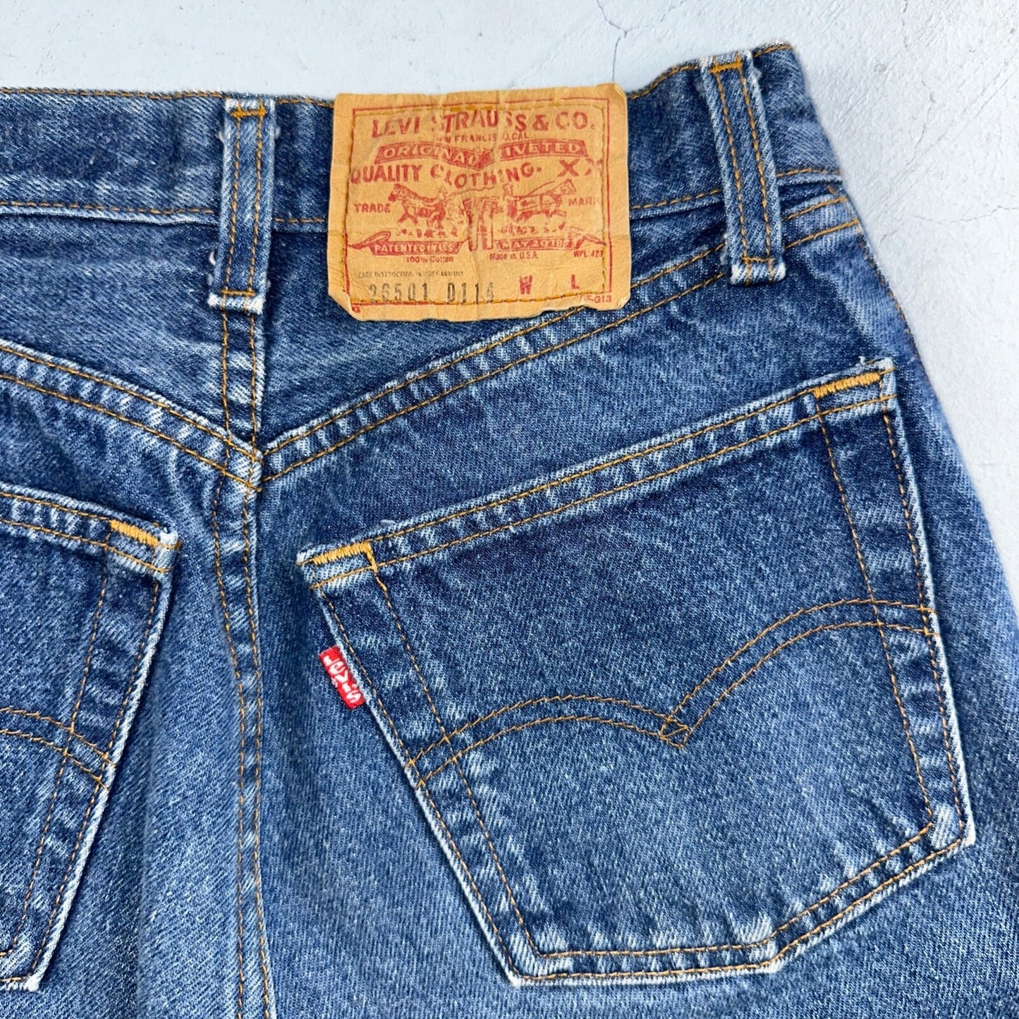 Levis 501 Vintage 80s USA XX Straight Leg Jeans Blue 26501 Med Wash Act 25x27