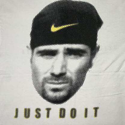 Nike Vintage T Shirt Mens Agassi Tennis Big Face Rodman 90s White Tag Dennis