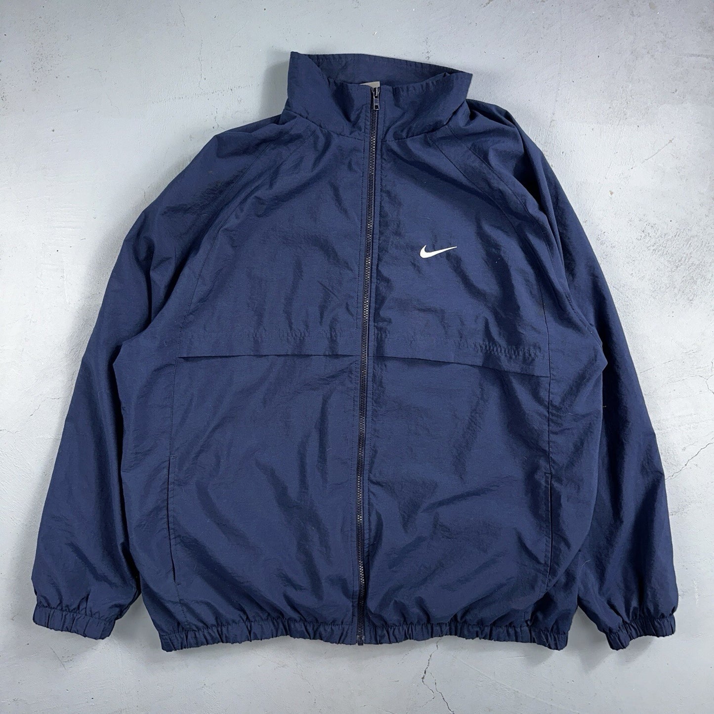 Nike VTG Y2K Windbreaker Track Jacket 2XL Blue Navy Basic Simple Football
