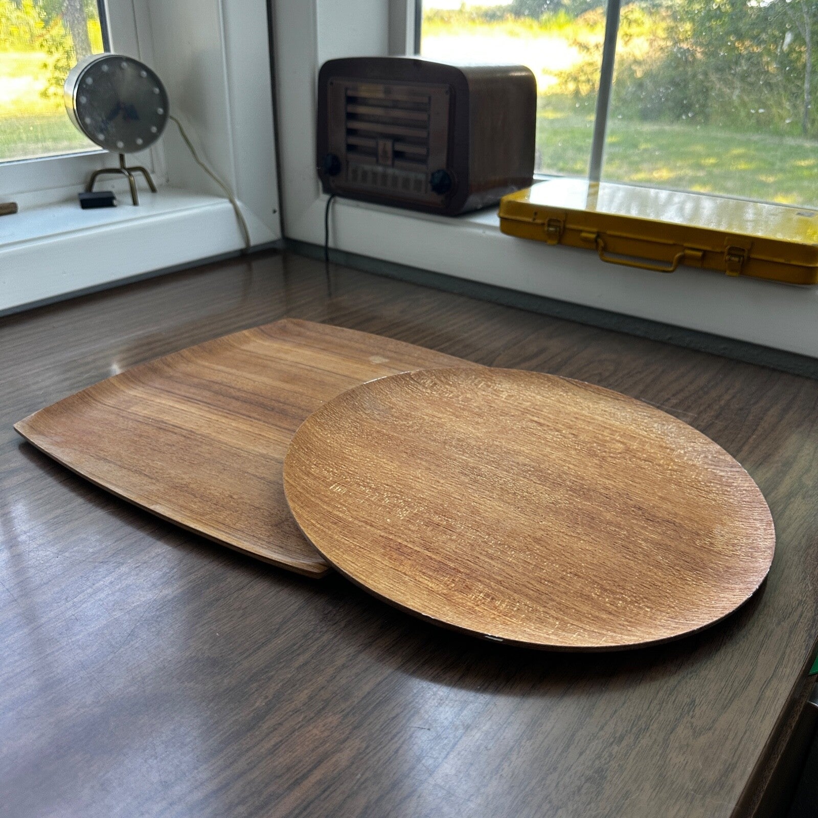 Shigemichi Aomine Teak Tray Plate Japan MCM Eames Nelson Round And Square Lot 2