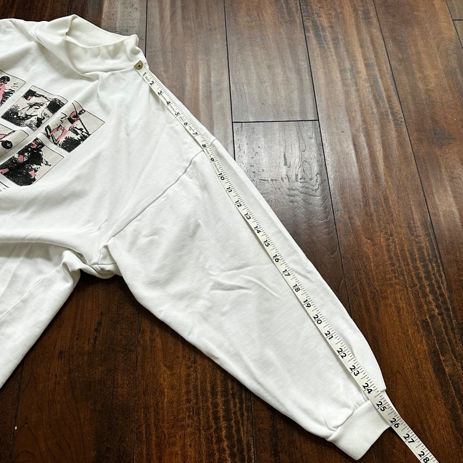 Sports White Basketball Team Long Sleeve Gym Vintage T Shirt 90s Gang Cool Rap