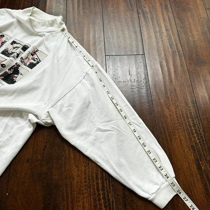 Sports White Basketball Team Long Sleeve Gym Vintage T Shirt 90s Gang Cool Rap